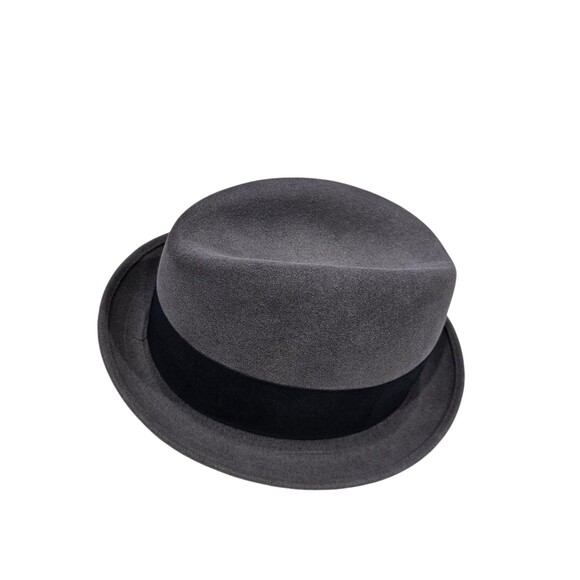 Henry The Hatter Detroit Mens Size 6 7/8 Gray Genuine Fur Felt Derby Fedora Hat - Picture 5 of 14